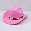 Xiyin's new felt hat, western cowboy hat, autumn and winter unisex Tibetan-style leather belt rolled-brim cowboy hat