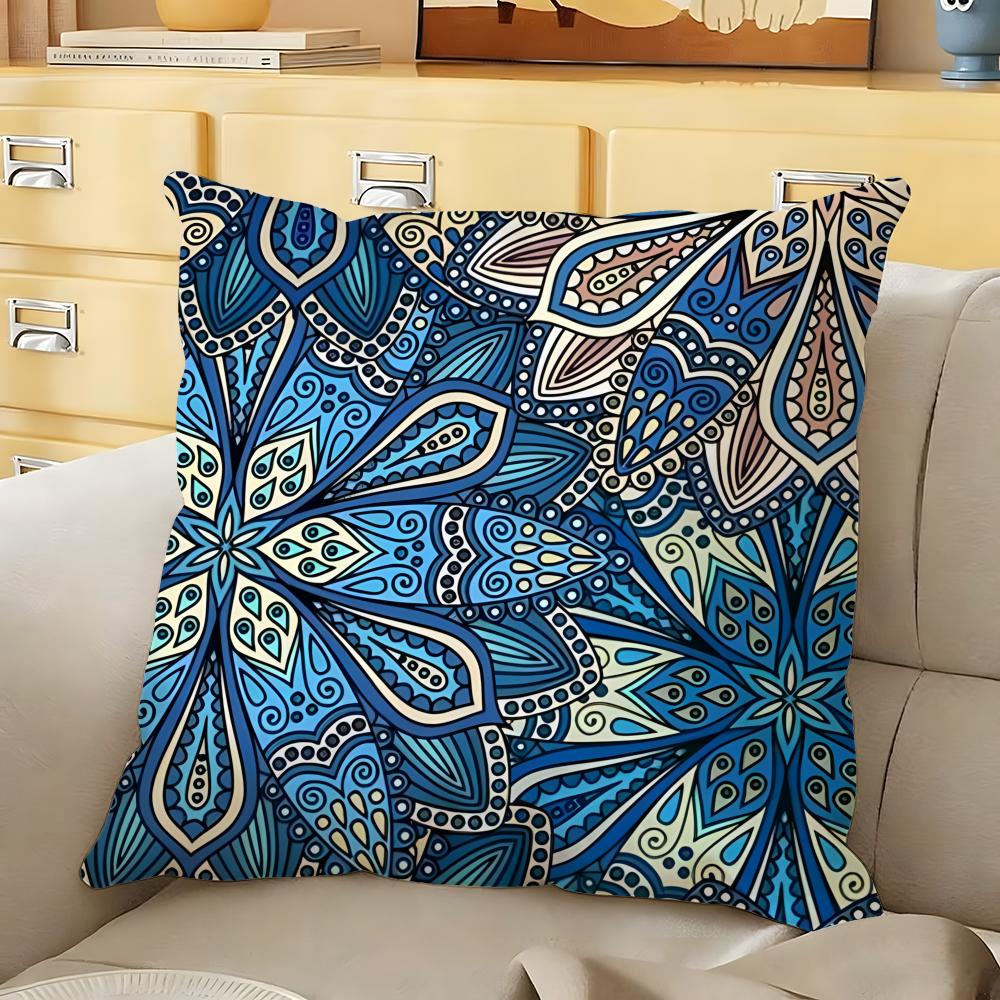 Tribal Indian Ethnic Pattern Cushion Cover Soft Durable Reversible Pillow Cover Home Car MultiScene Daily Comfort Pillowcase