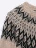European American Autumn Retro Women's Round Neck Jacquard Knit Sweater