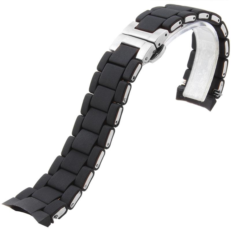 Silicone Stainless Steel Watchband for AR5905 AR5920 AR5890 AR5891 AR5889 Watch Strap 20mm 23mm Black Brown Men Women Bracelet