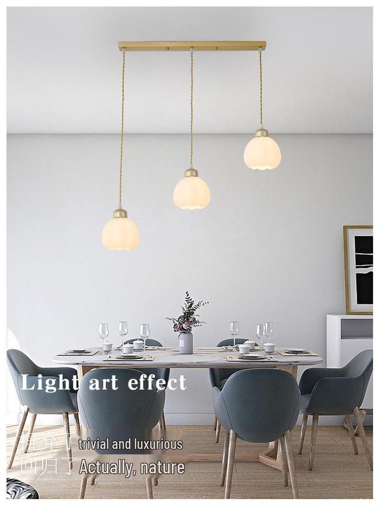 Nordic Modern Three-Head Glass Chandelier for Dining & Bar