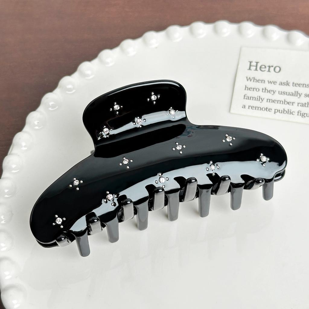 Stylish Acetate Rhinestonedecorated Hair Claw Clip For Elegant And Trendy High Ponytails