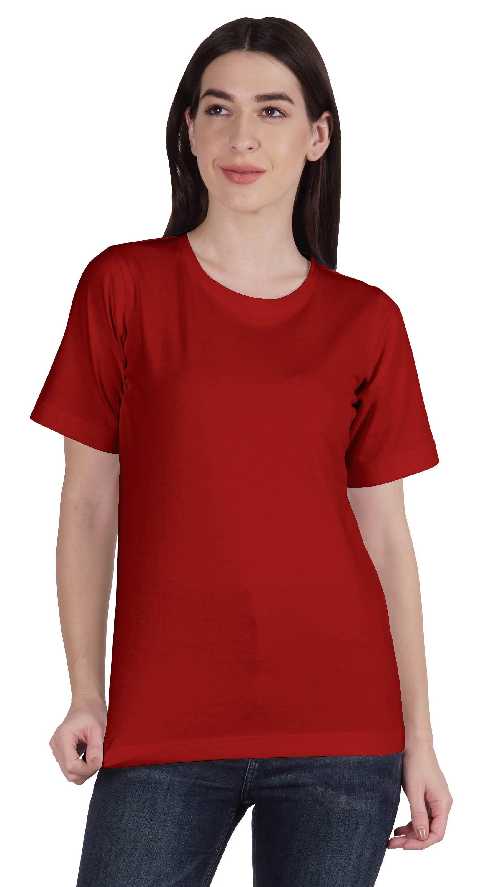 

Inkmeso Womens Basic Tee Short Sleeve Solid Crew Neck Summer Tshirt Top XS червоний