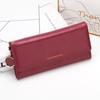 Koreanische Mode Dreifach faltbare Multifunktionale Damen Langgeldbörsen Clutch Einfarbig Texturiert Schlicht und Elegant