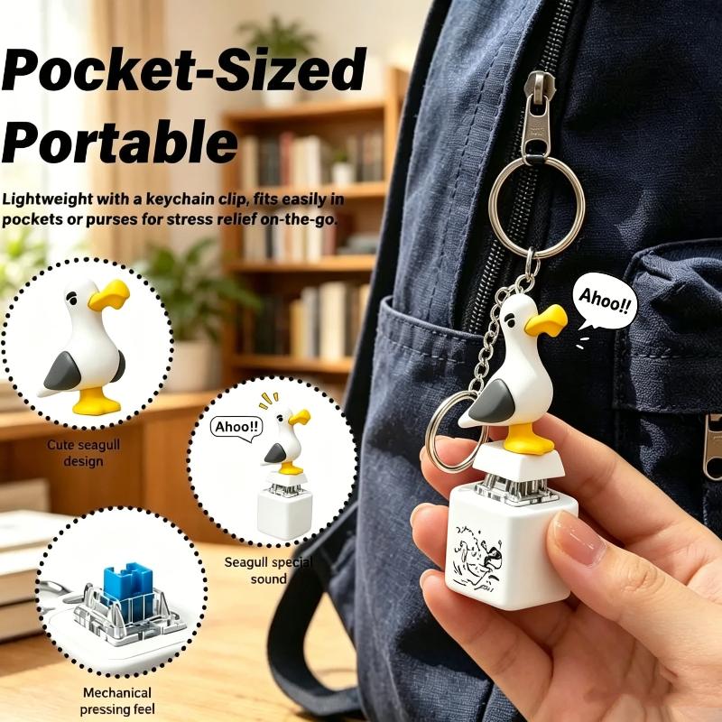 Fun Finger Button Clicker Stress Relief Toy Cute Mini Keychain Fidget Toy for Kids Party Favors Birthday Gifts
