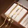 Muslim Stainless Steel Bracelets Cross Beaded Three-color Round Bead Our Lady Bracelet for Women Girls Islam Jewelry Gifts