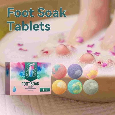 6pc Foot Bath Bomb, Foot Bath Bomb With Vegetable Oil, Spa Ball, Suitable For Cracked, Stubborn Foot Odor, Cleanse And Moisturize Feet