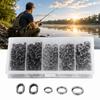 200PCS Double Loops Fishing Split Rings Round Lure Connectors Durable Fishing Ring Hook Connector