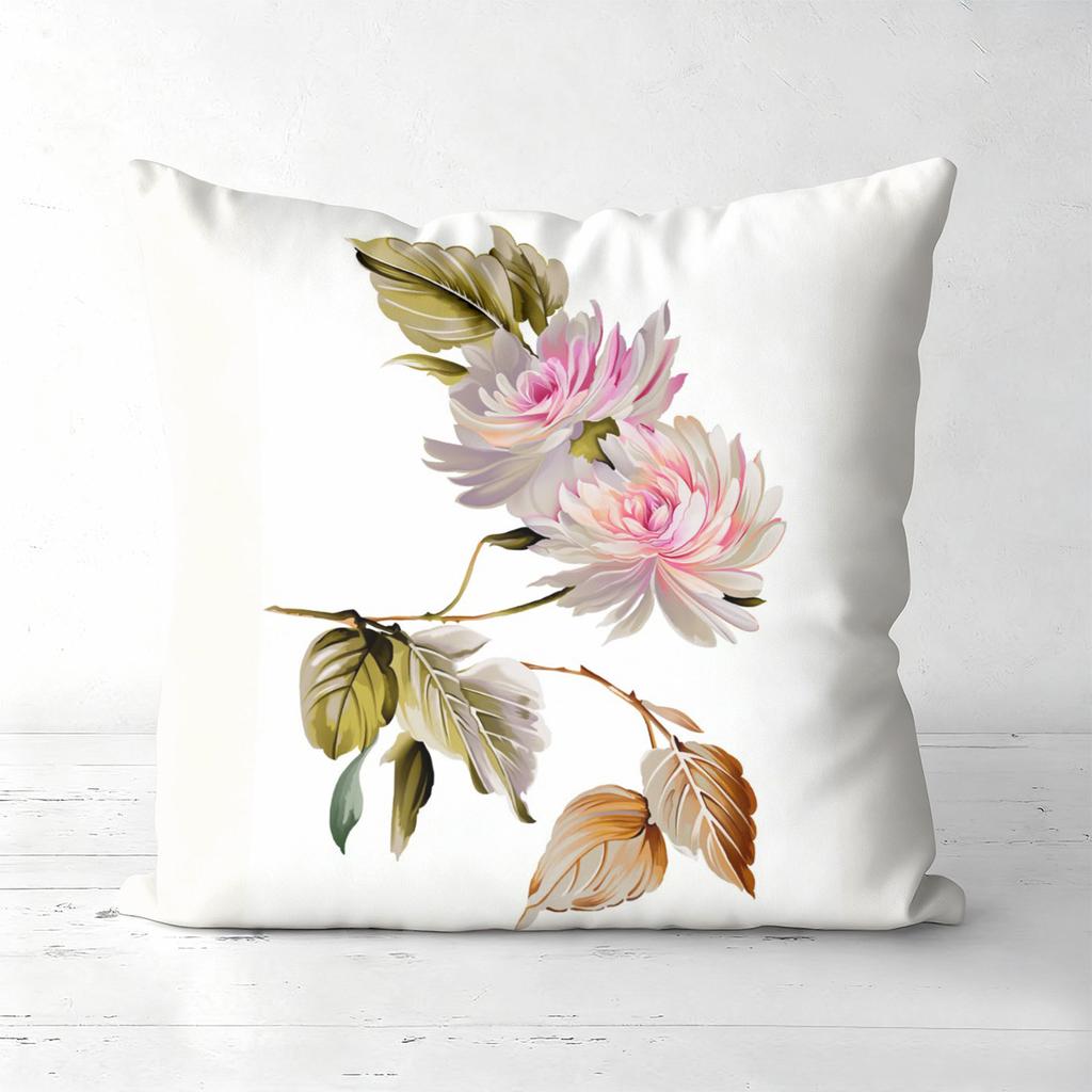 Pieces Vintage Watercolor Floral Throw Pillow Covers Pattern Cushion Cover Suitable for Sofa Bedroom Car Pillow Cover