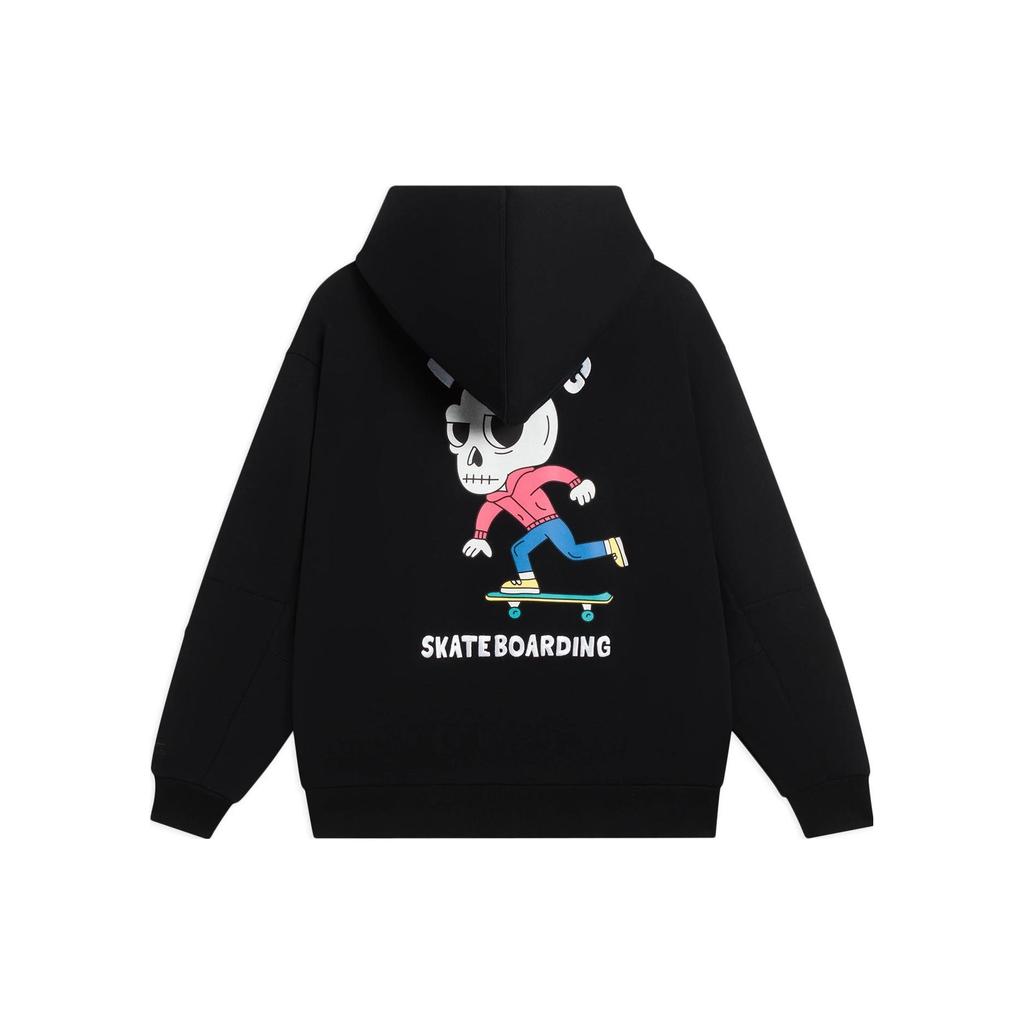 Li Ning Sweatshirts Men's Black Hooded Moderate Regular AWDS913-4