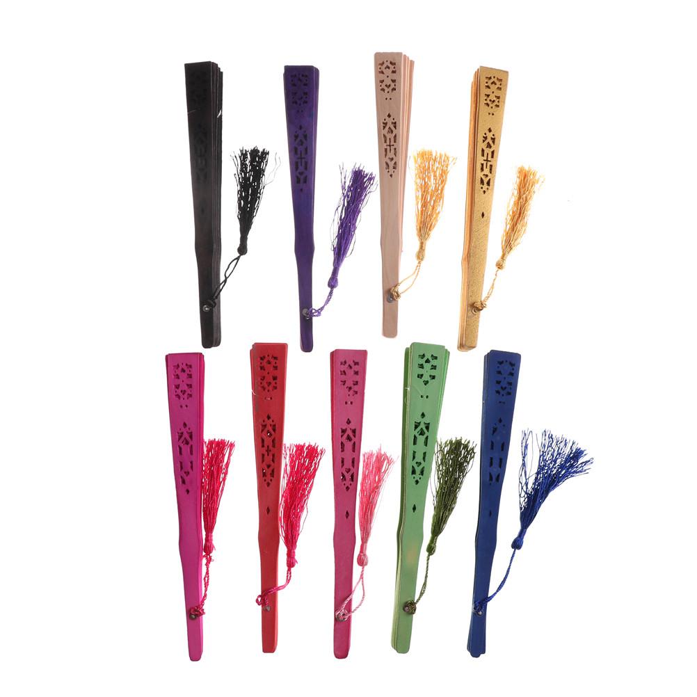 Mode Hochzeit Hand Duftende Party Geschnitzter Bambus Faltfächer Chinesischer Holzfächer