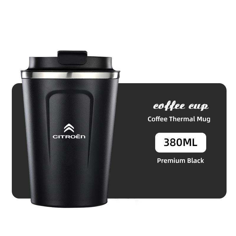 380ml Coffee Cup Car Emblem Thermos Mug Travel Tumbler For Citroen C4 C3 C5 C5X e-C4 X e-C3 C-Elysee Berlingo C1 C6 C2 C-Crosser