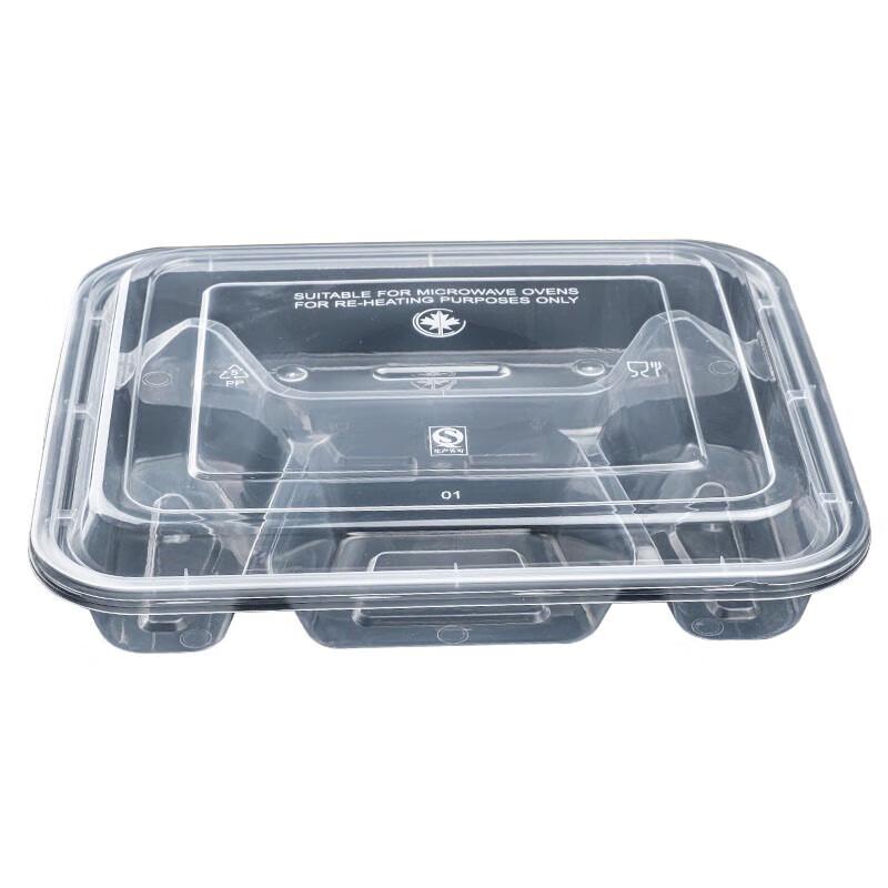 Transparent 4-Compartment Takeaway Containers (150 Sets)