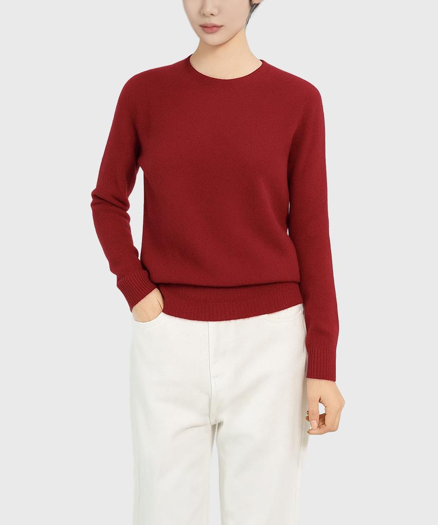 Keulleiseu 100% Wool Basic Knit Sweater_Purple