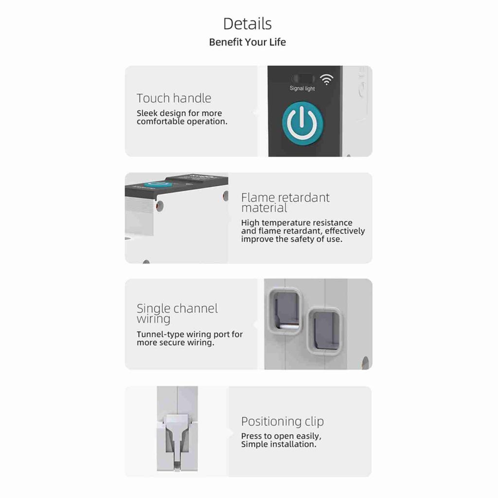 Tuya WiFi Intelligent Circuit Breaker Wireless Remotes Control Switch Mobilephone APP Remotes Viewing Intelligent Home