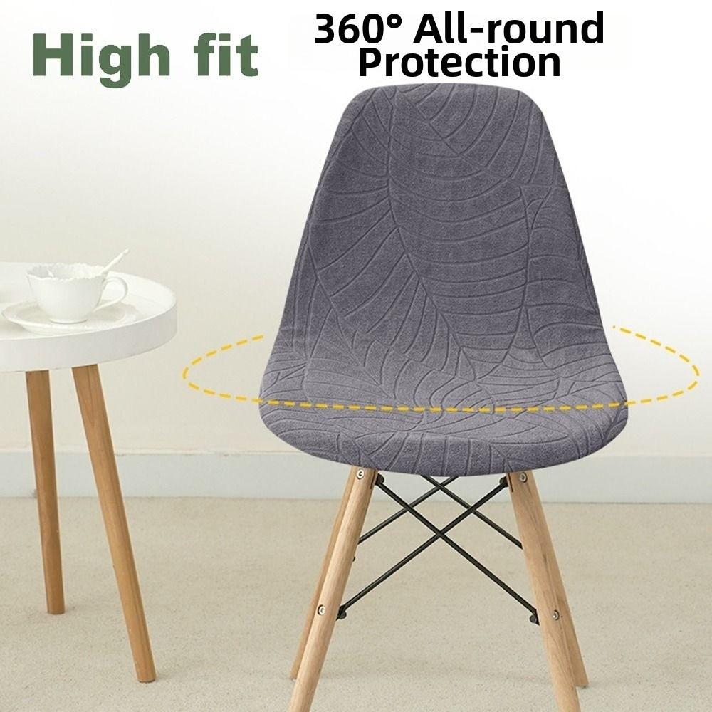 Elastic Dining Chair Cover Velvet Stretch Jacquard Stretch Jacquard Chair Cover Short Back Soft Slipcover Dust Cover Kitchen