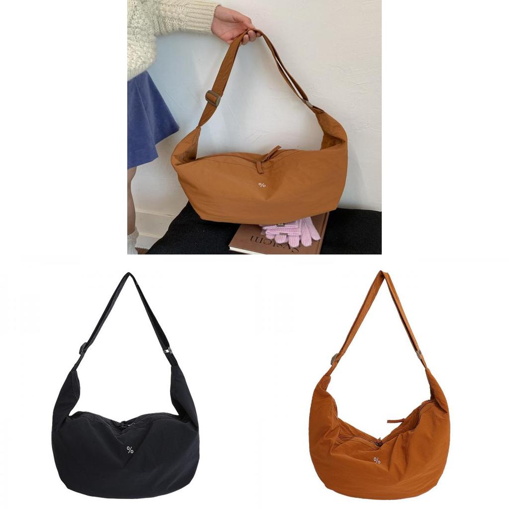 Nylon Casual Crossbody Bag With Metal Accents For Daily Use