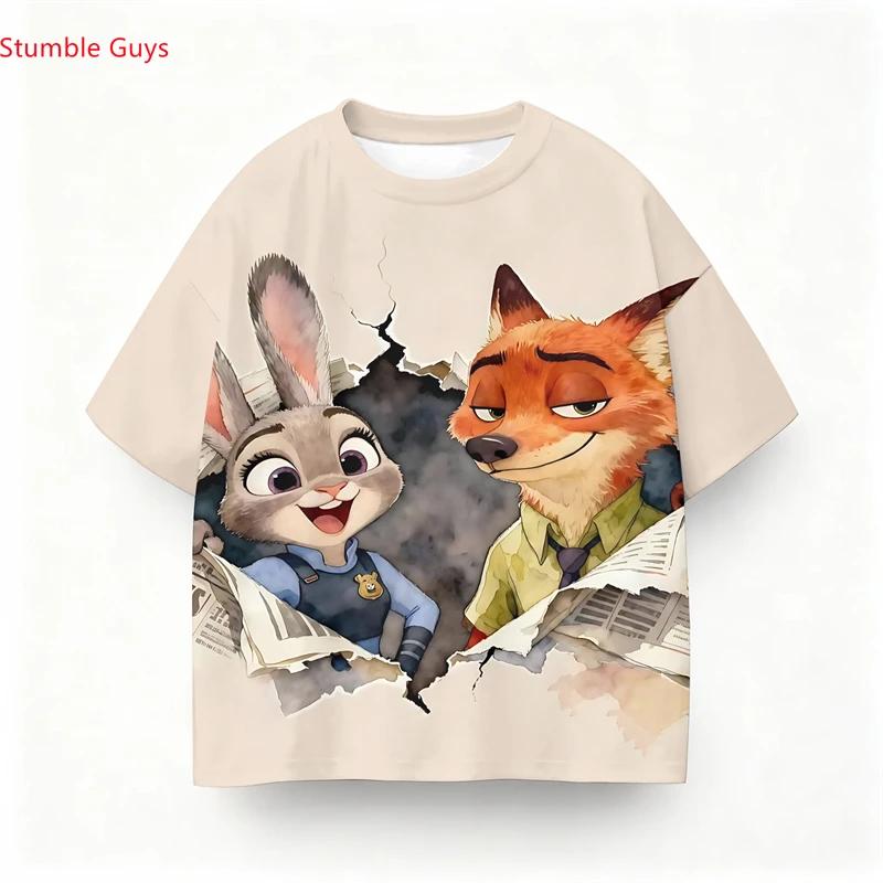 Summer Cute 'Zootopia' T-Shirt Summer Judy Hopps Printed Short Sleeve Fashion Casual Children's Top