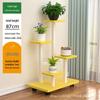Multi-Layer Wrought Iron Flower Stand with Wheels: Movable Floor-Standing Rack for Living Room or Balcony