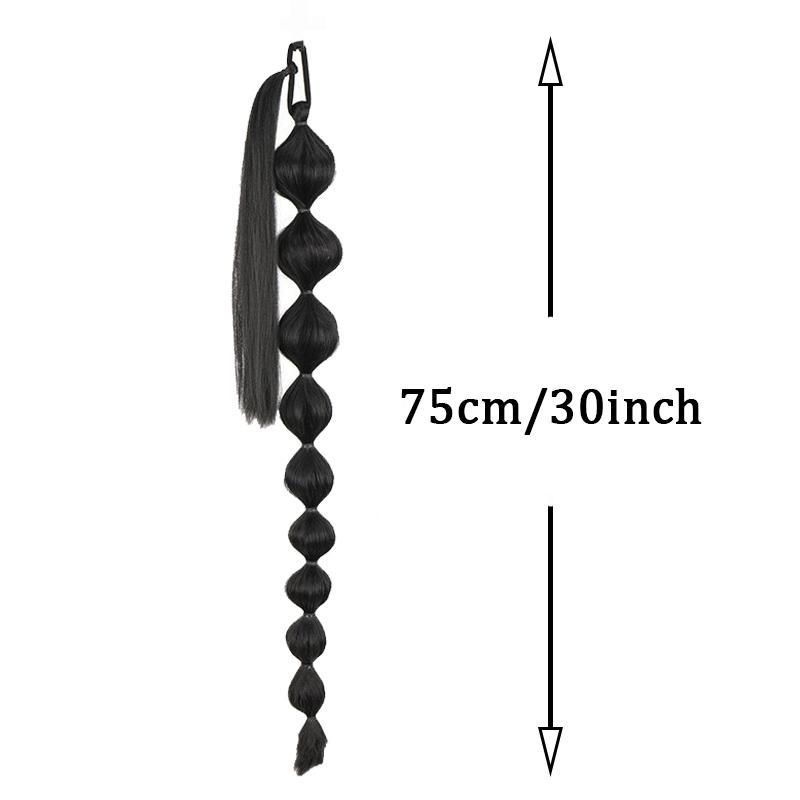 Lampion Bąbel Kucyk Peruka 30 cali Damska Długi Warkocz Kucyk Peruka Syntetyczna Do Noszenia Naturalna Halloween Impreza Role-Playing Użytek