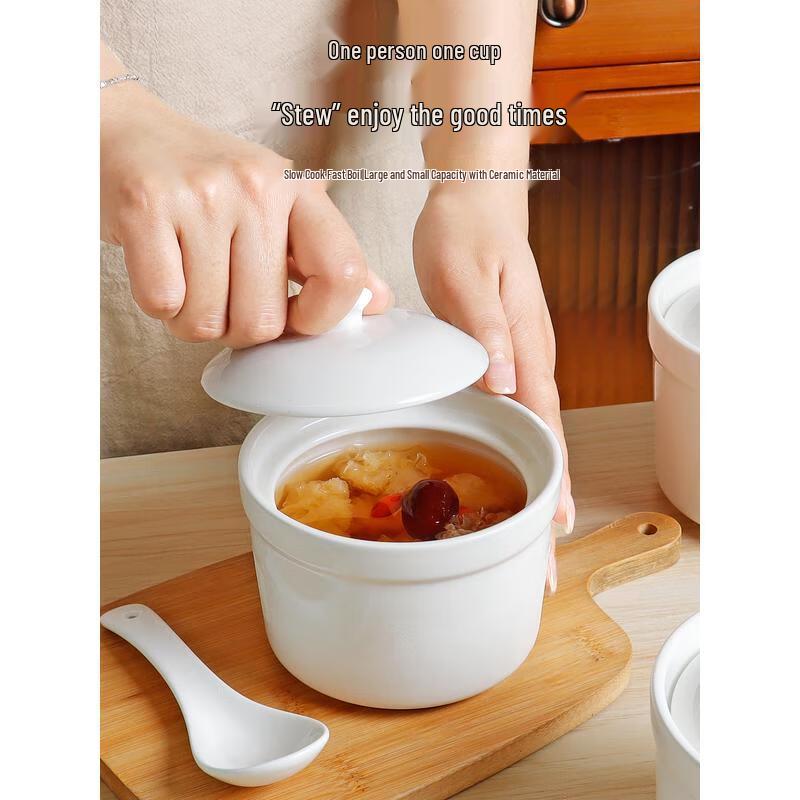 HANDUNYOU Keramik Doppelkochtöpfe, 550ml (4 Packung)