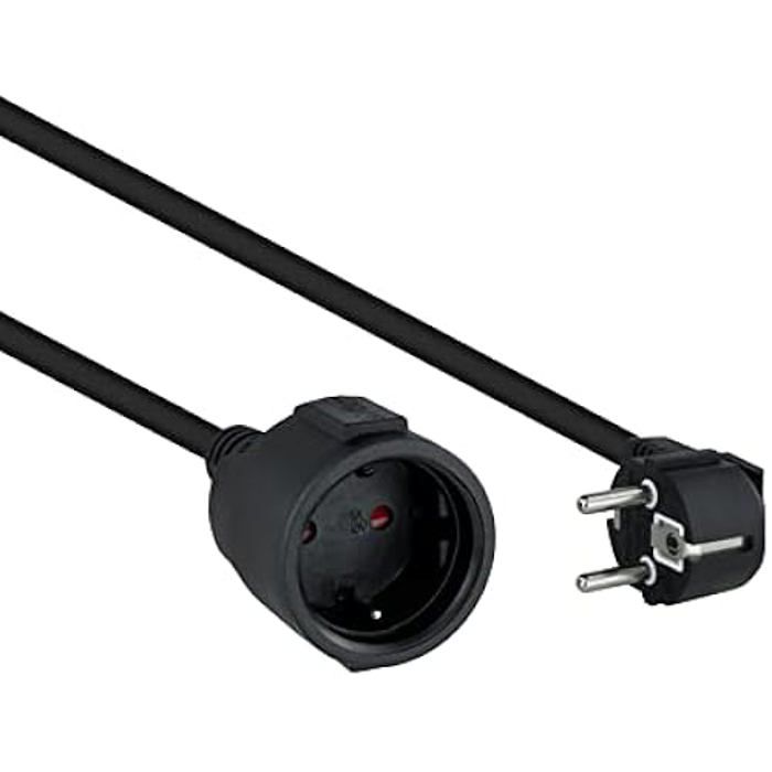 Rallonge d'alimentation - NANO CABLE - 10.22.0603-BK - Connecteur Schuko mâle et femelle - 100% cuivre - 4000 W