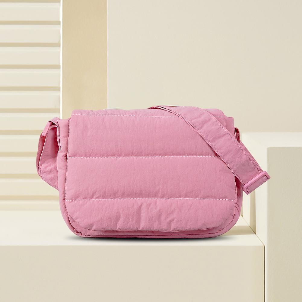 

Женская пуховая сумка-хобо, большая вместительная пышная сумка-тоут с ремешком, регулируемая стеганая сумка через плечо, сумка-мессенджер, сумка для путешествий розовый