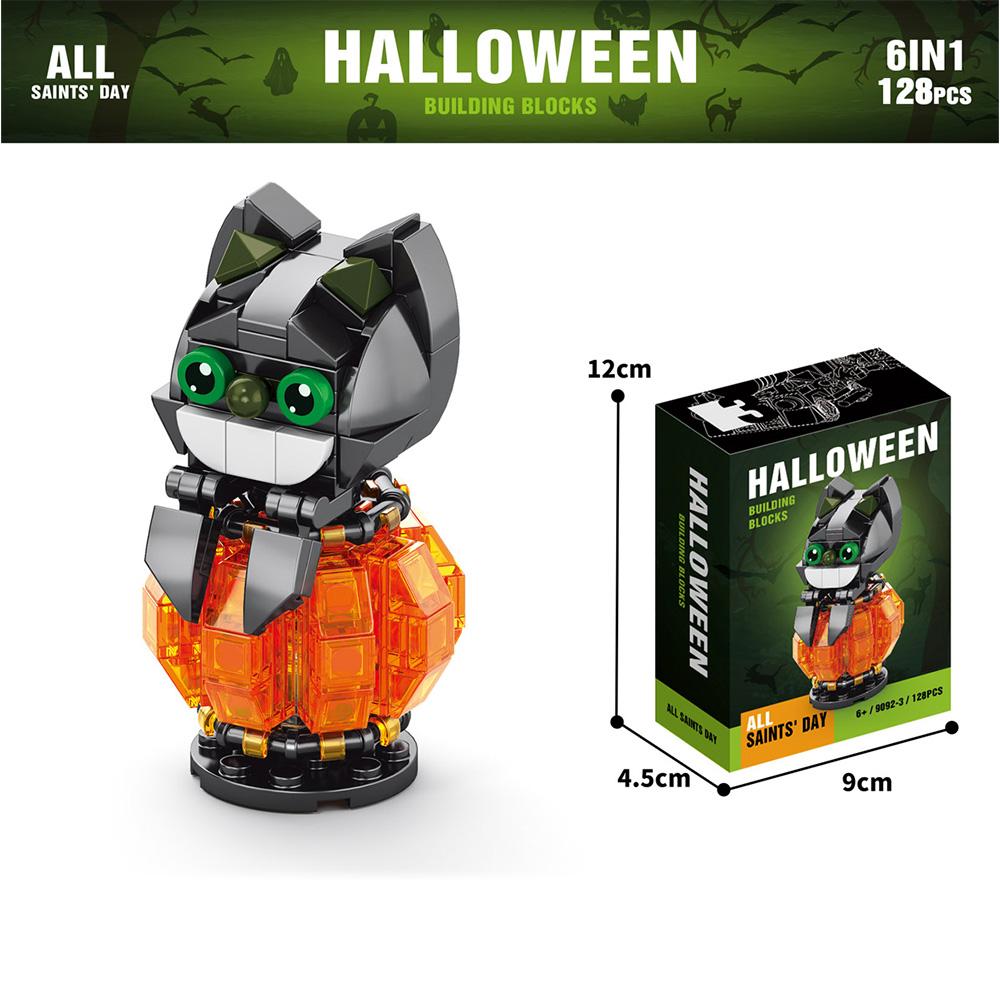 6-in-1 Halloween Mini Building Toy Set,Pumpkin Witch Ghost Building BlocksHalloween Party Favors Gift