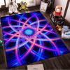"Colorful Neon Abstract Pattern Carpet, Bright Geometric Floor Rug" Suitable for use as an anti-slip for living room bedroom sofas