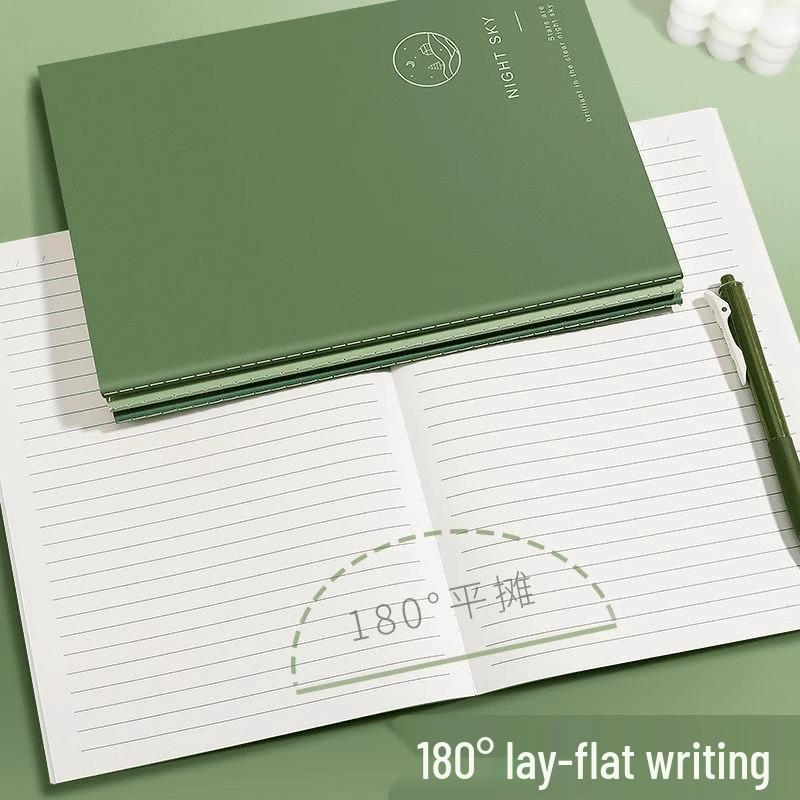 A5 Minimalistisches Retro Notizbuch - 1 Stück, geheftet mit horizontalen Linien