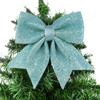 21cm Big Christmas Glitter Bows Xmas Tree Hanging Ornaments Topper 2024 Christmas Decoration for Home Navidad 2025 New Year Gift