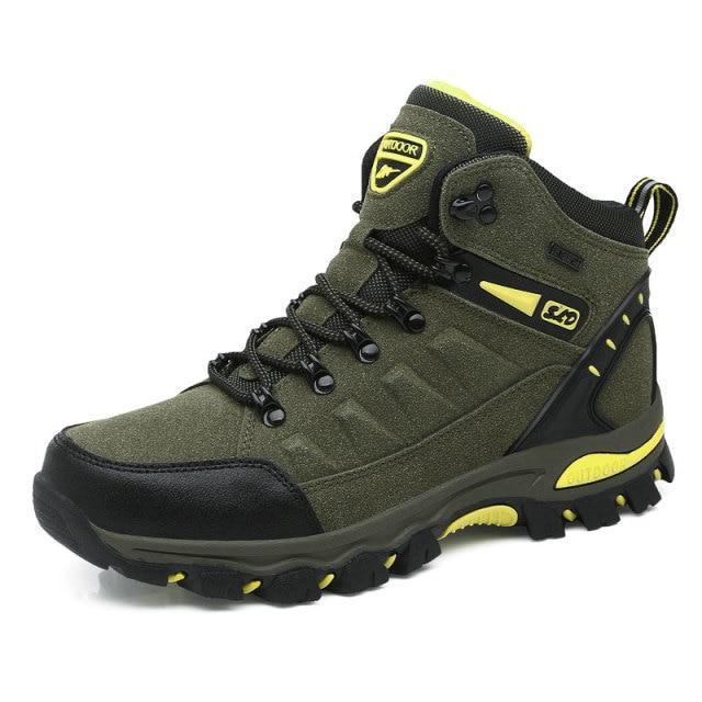 Men Hiking Shoes Waterproof Leather Shoes Climbing Fishing Boots New Outdoor Sports Trainers High Top Winter Trekking Sneakers