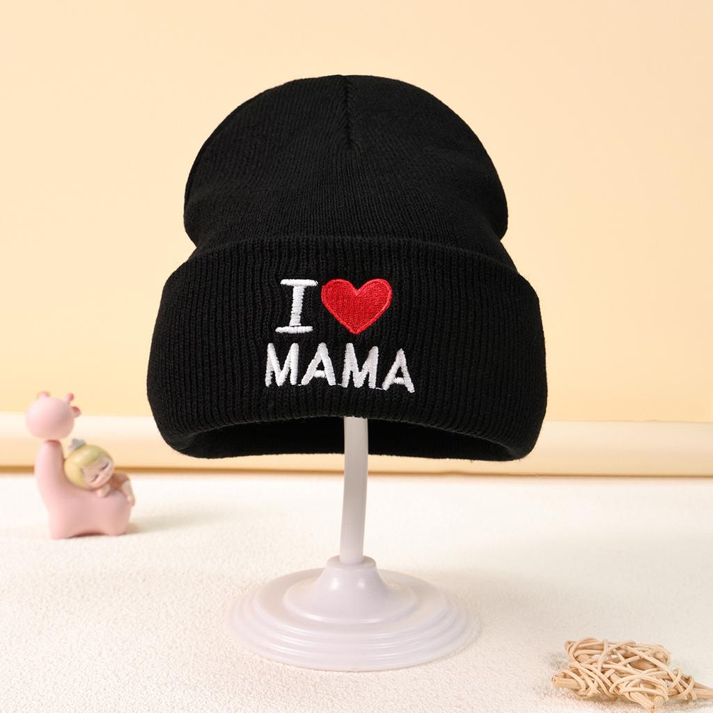 Embroidery Knitted Hat Dopamine Color Warm Windproof Cover Wool Hat Moisture