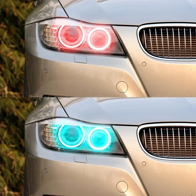 For BMW 3 Series E90 E91 2005 2006 2007 2008 Accessories High Quality 16-Color RGB Cotton LED Angel Eye Rings Daytime Light