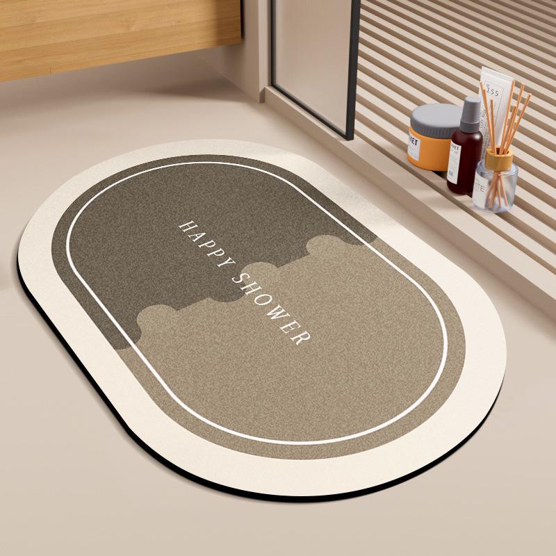 Simple Style Diatomaceous Earth Floor Mat - Stain & Wear-Resistant Bathroom/Toilet Entrance Mat