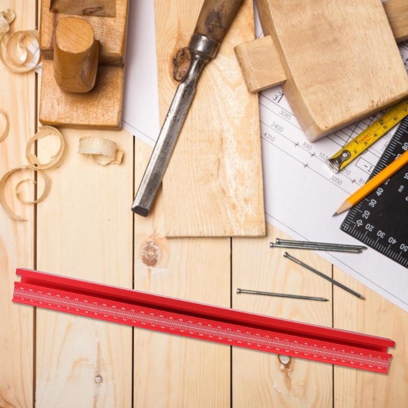 Gard cu ecartament de unghi 75 Tip Mitra T-Track Gard cu profil din aluminiu Gard cu oglinda pentru prelucrarea lemnului cu scara pentru masa de router