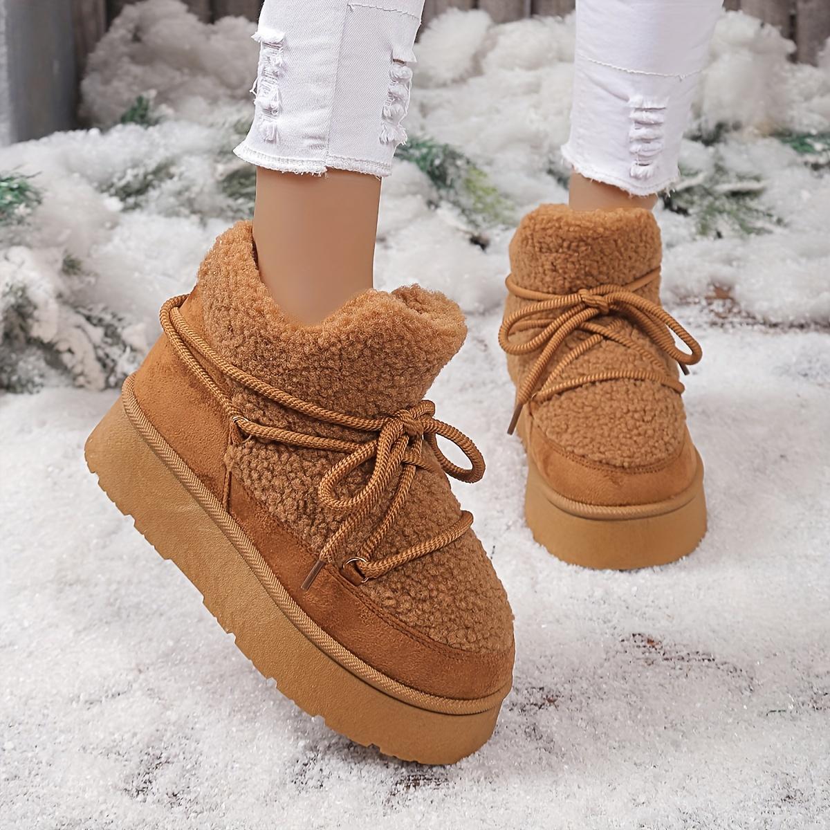 Новые женские короткие ботинки - Высококачественные зимние теплые ботильоны Подходят для повседневной носки в холодную погоду 36 верблюд 2198₽