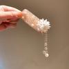 Flower Pearl Tassel Barrettes Elegant Chinese Style Side Clip Bling Crystal Hairpins  Party