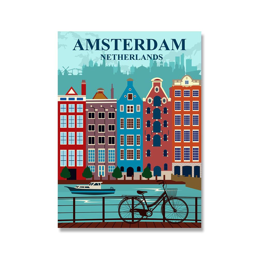 Venice Berlin Houston Travel Canvas Painting Sydney Wall Art Nordic Posters and Prints Wall Pictures for Living Room Decor
