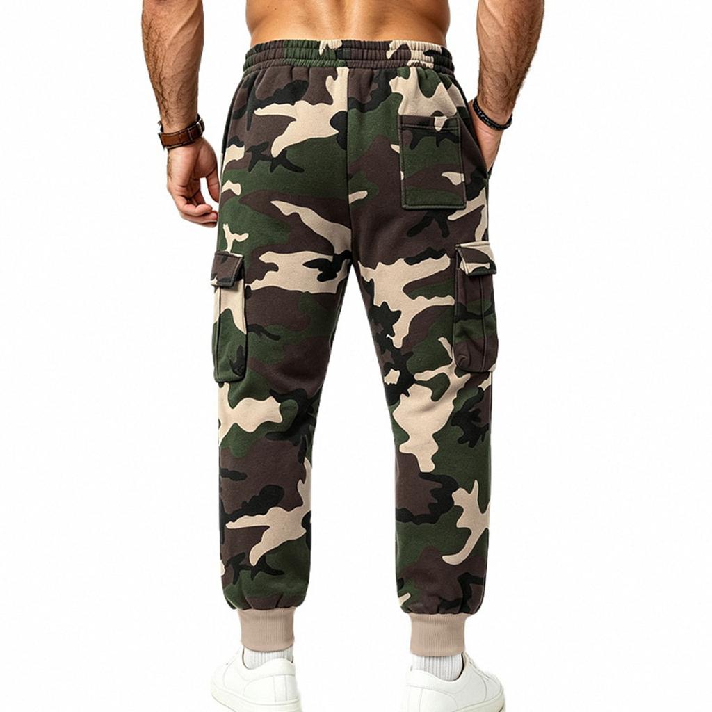 Men's Cargo Sweatpants Loose Fit Hip Hop Joggers for Outdoor Sports
