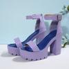 Fashion Aphixta 12cm Super High Woman Summer Sandals Purple Platform Peep Toe Classic Sandals Buckle Women Summer Shoes Big Size 43
