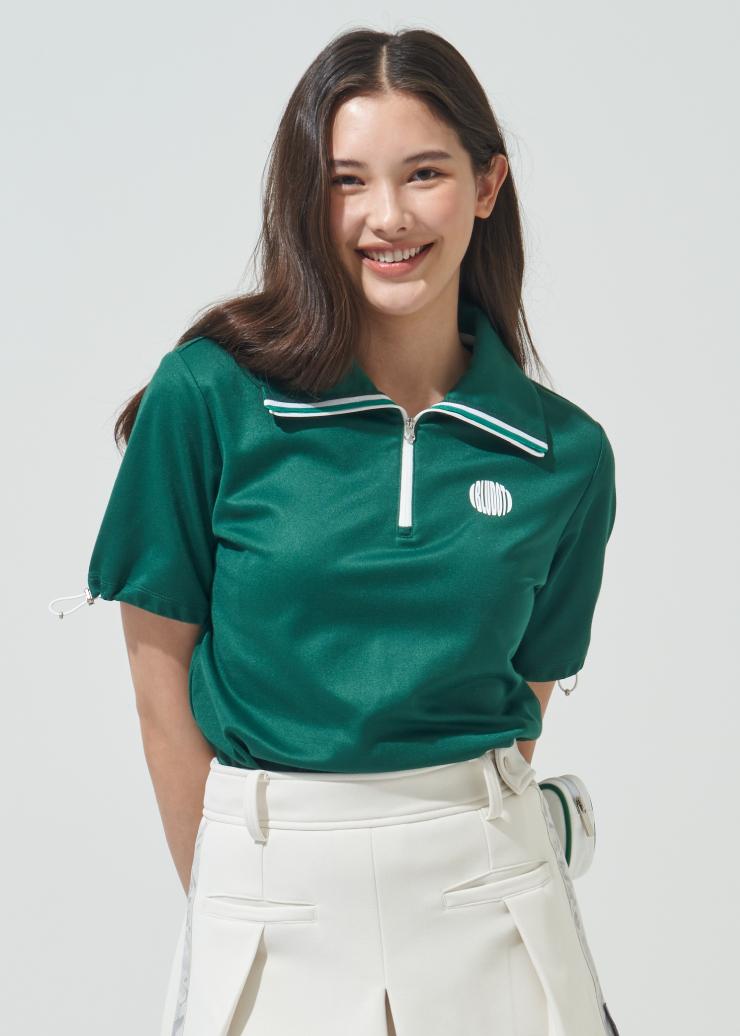 Blue Dot Tape Point Half-Zip T-Shirt_Gn 85