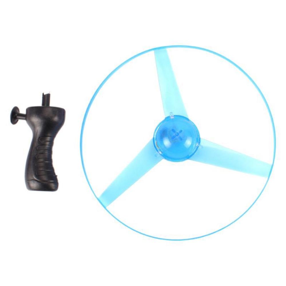 Kids Luminous Flying Disc Propeller Toys LED Lighting Pull String Flying UFO Toy Spinning Top Outdoor Game Sports Toy Gift