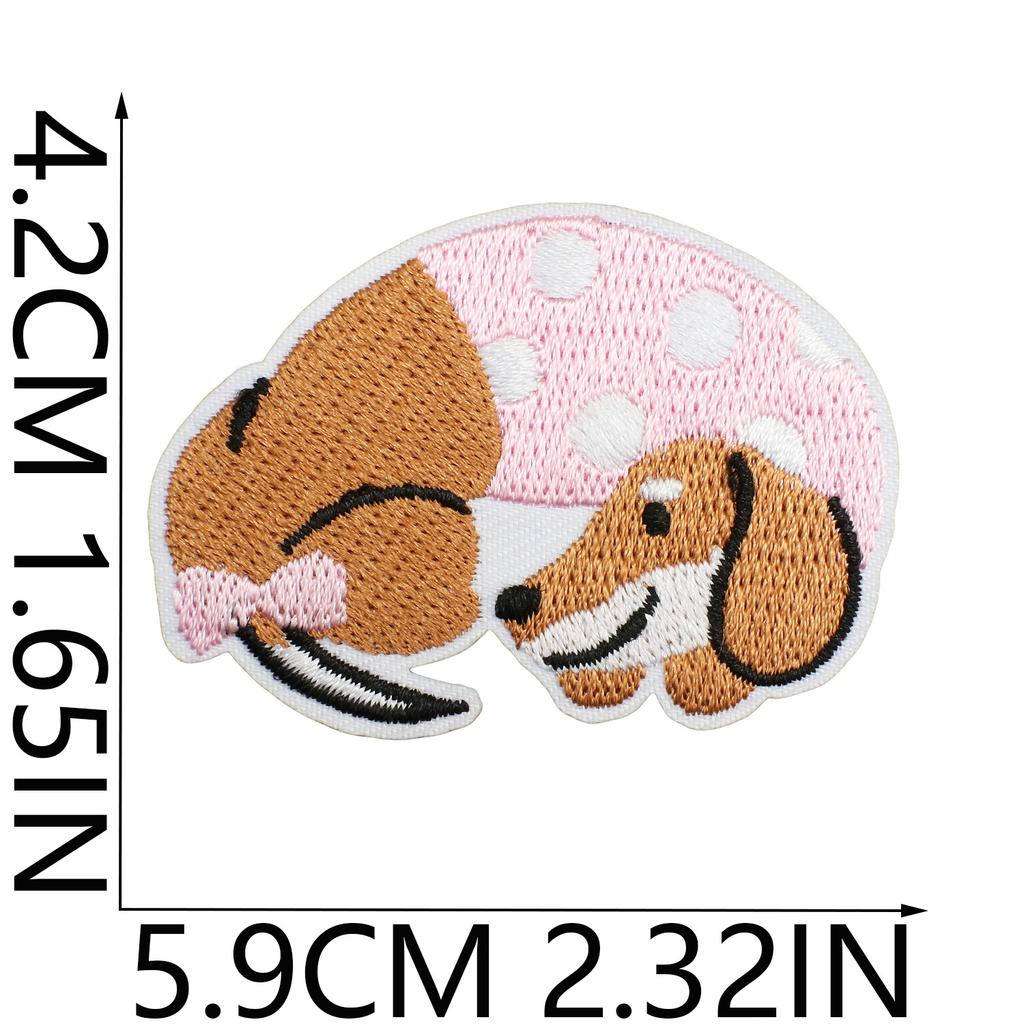 Korean Cute Dachshund Dog Embroidery Cloth Sticker Diy Bag Dress Up Puppy Patch Sticker Computer Embroidery Zhang Zai Ironing