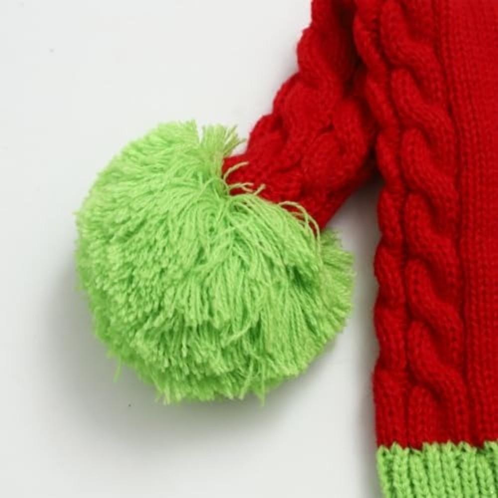 Knitted Fabric Christmas Beanie Hat Crochet Design Winter Santa Hat Holiday Knit Cap  Winter Season