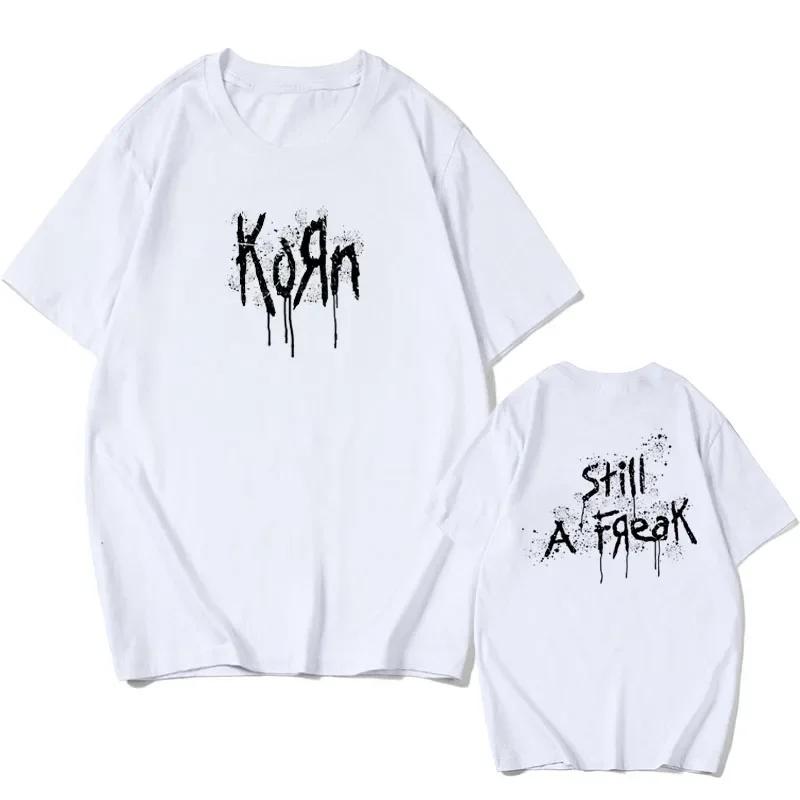 

Мужские летние хлопковые модные футболки Модные топы Футболки Мужская повседневная одежда с коротким рукавом Korn Music Streetwear XXXXXL серый
