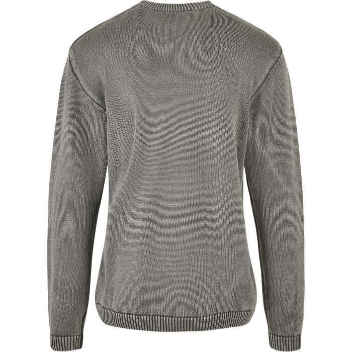 Sweat-shirt - URBAN CLASSICS - Ribbed Raglan Sweater - Gris - Manches Longues - Col Classique