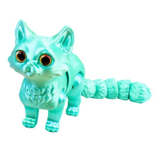 3D Printed Cat Toy Stress Relief Simulation Cat Toy Articulated Animal Fidget Toy Desktop Pet Model Office Desk Decoration Ornament