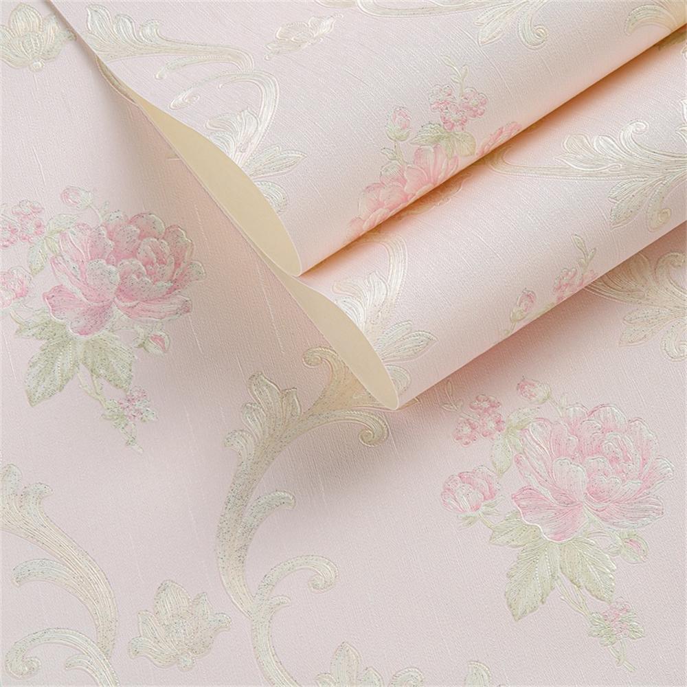 

3D Stereo Pink Floral Wallpaper for Bedroom Hotel Guesthouse Pvc Waterproof Living Room Wall Decor Paper Luxury 0. 53x9.5m світло-бежевого кольору