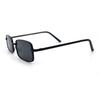 SA106 Men's Retro Vintage Narrow Rectangular Pongee Metal Sunglasses, All Black, 5 12" (140mm) x 1 14" (32mm)